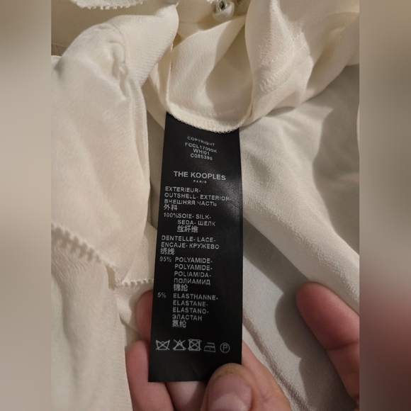 NWT The Kooples Silk Ruffle-Trim Blouse - Picture 9 of 12